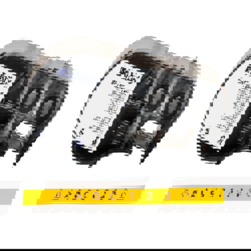 Labels, Ribbons & Tapes; Application: Label Printer Cartridge ; Type: Label Printer Cartridge ; Color Family: Yellow ; Color: Black on Yellow ; For Use With: BMP41; BMP51; BMP53; M511 ; Material: Vinyl